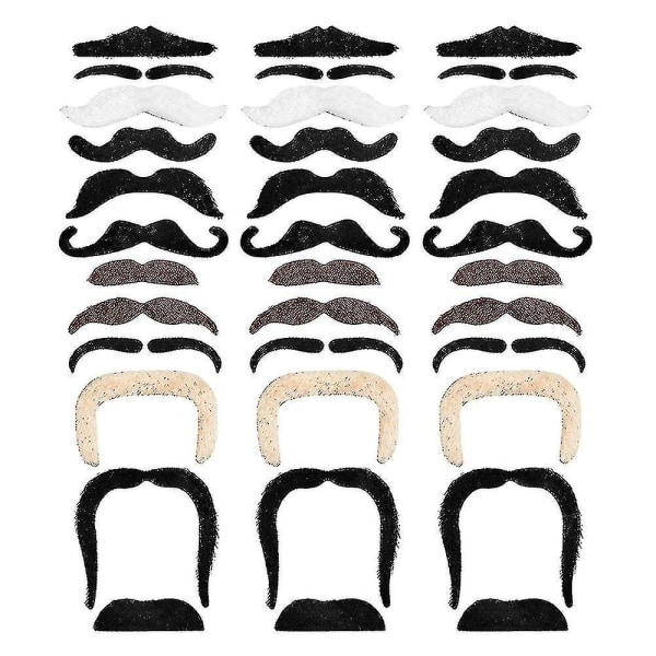 48 Stycken Falska Mustascher, Självhäftande Roliga Mustascher Fiesta Party 36st 36pcs