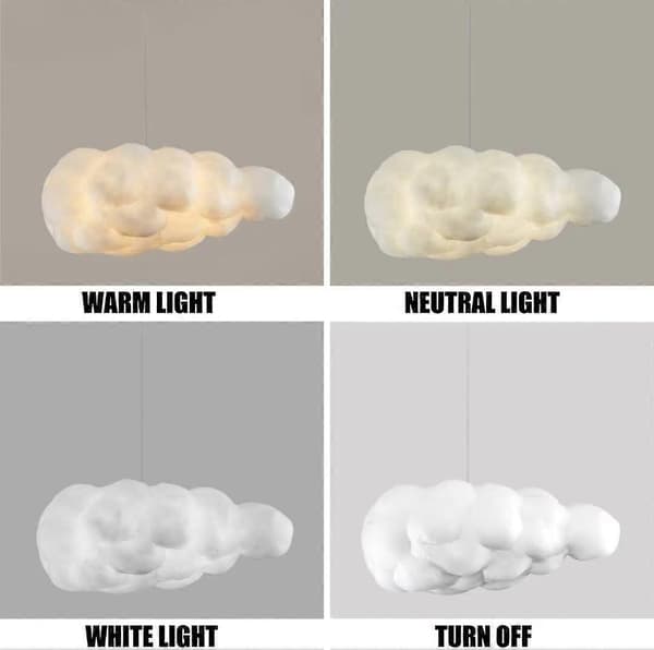 Simulation Cloud Pendant Lamp Creative Cotton Cloud Chandelier Ceiling Lamp Decorative Cloud Ceiling Lamp Pendant 40 * 20CM