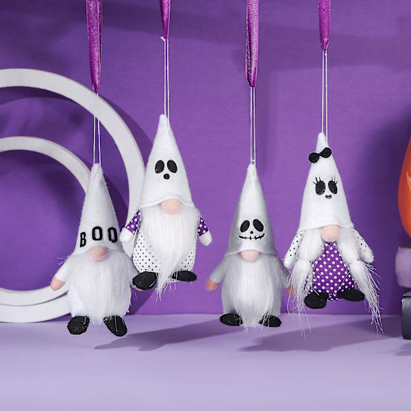 Halloween Hængende Nisse Nisse Vedhæng 2stk/Sæt Spøgelses Plet Dekoration Hvid