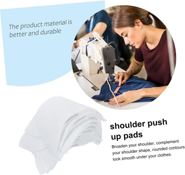 Suit Shoulder Pads 50pcs Reusable Washable Cotton Shoulder Padding Invisible Shoulder Pads