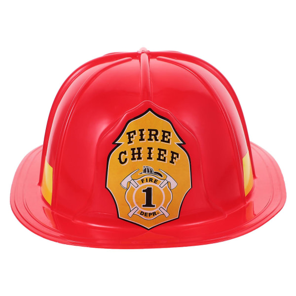 Aikuisten palomiehen hattu muovinen palomiehen kypärä palomiehen kypäräasu Punainen11X25X33,3cm Red 11X25X33.3CM