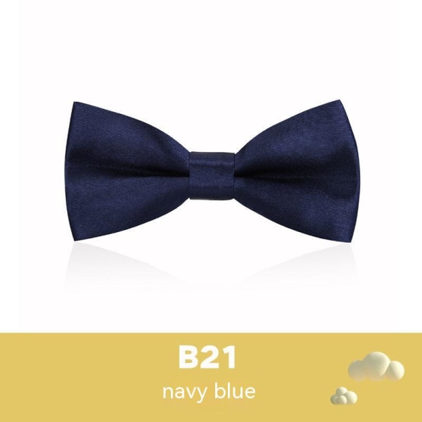 Children's bow tie British style boys' baby double-layer small bow tie Navy blue B21 one suit