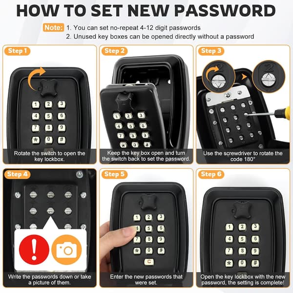 Police Approved Wall Mounted Key Safe – Extra Large, Weatherproof Outdoor Key Lock Box with 12-Digit Resettable Code and Secure Protection