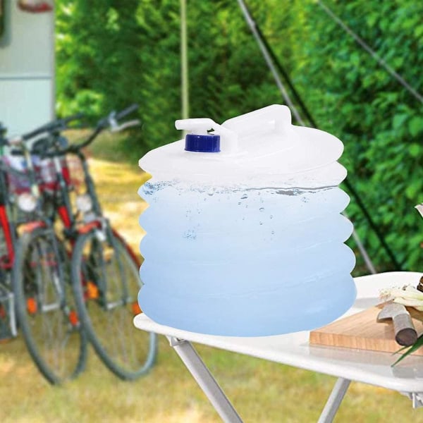 Sammenklappelig vandtank med vandhane, bærbar sammenklappelig vandflaske med vandhane, sammenklappelig vandbeholder, sammenklappelig spandflaskeholder, 15l
