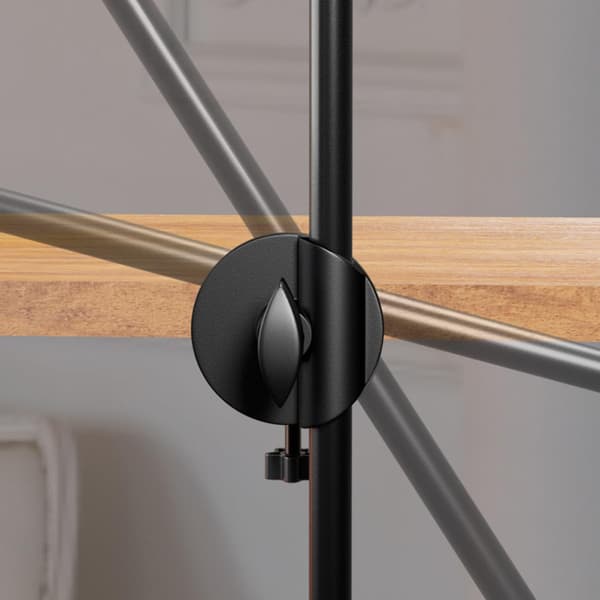 Microphone Stand Clamp Metal Adjustable Height 360 Degree Rotation 15mm Hole Diameter Black Compact Design