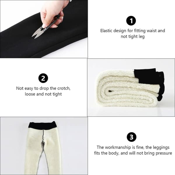 Women's High Waisted Fleece Lined Warm Leggings, Thick Thermal Tights