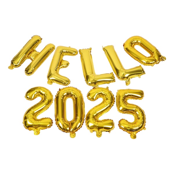 2 set Hello 2025 FUCK2024 Ballonger Nummer 2025 Ballonger för Nyårsafton Julfest Dekorationstillbehör