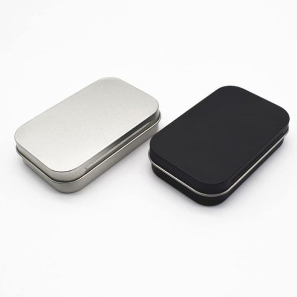 4 Mini Tin Boxes Tin Rectangular Jar with Hinge Small Storage for Candy Gifts Small Things Favors