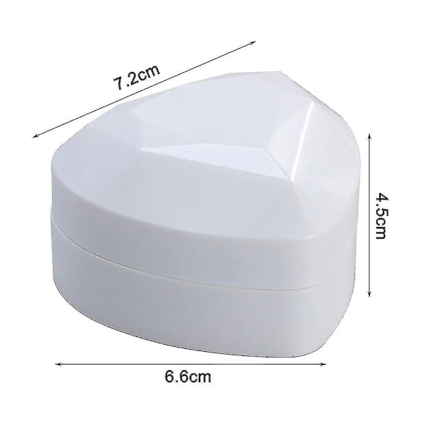 Hjerteformet Ringeæske Fløjl Holder Smykkekasse Organizer Øreringe Mønt Smykke Præsentation Æske Sag Med Led Lys Til Frieri Bryllupper Hvid white