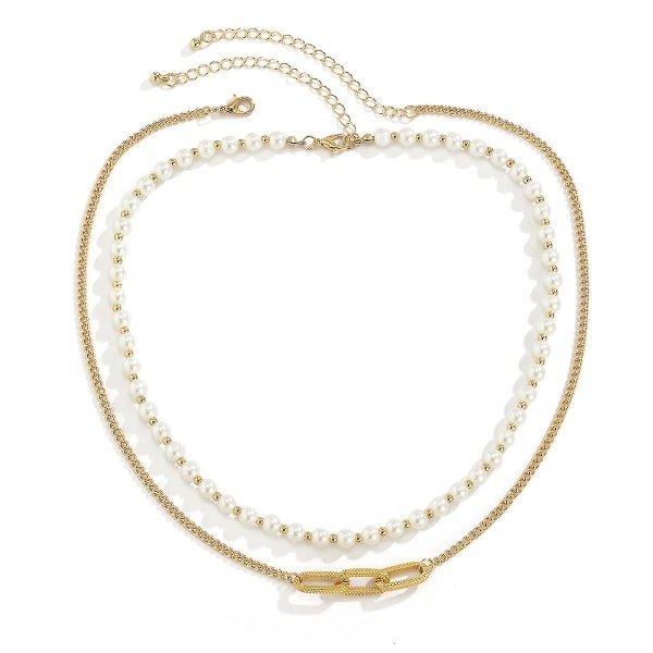 Hip Hop Retro -tyylinen keinotekohelminauha miehille, valkoinen K Set 2564Gold