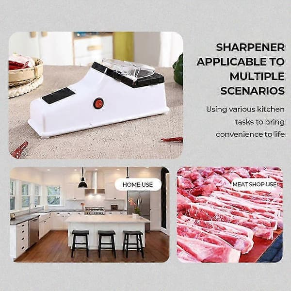 Electric Knife Sharpener in Fine Grinding Open Edge Electric Sharpening Stone Kitchen Utensils Portable Double-Sided Quick Sharpener