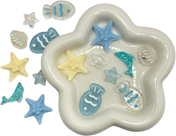 24 STK Blomsterharpiks Charms