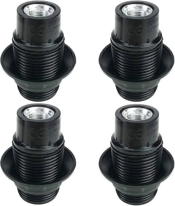 Black E14 Screw, 4pcs E14 Socket, E14 Socket Light Bulb, Solid Light Bulb Socket, Black Adapter Socket