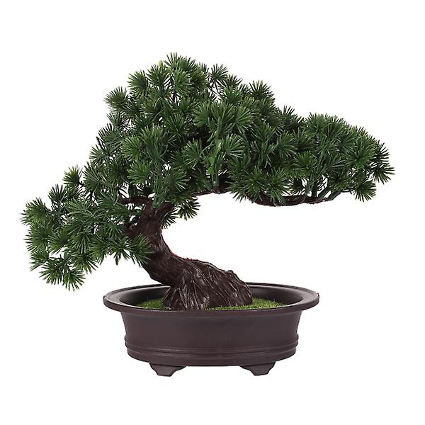 Konstgjord Växt Dekoration Simulerad Tall Krukväxt Ornament Plastväxt BonsaiGrön31x23x13cm