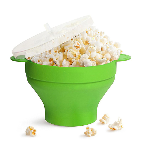 Vikbar Silikon Popcornhink Grön Köksredskapssats Livsmedel Mjuk Skrubb Kylskåp