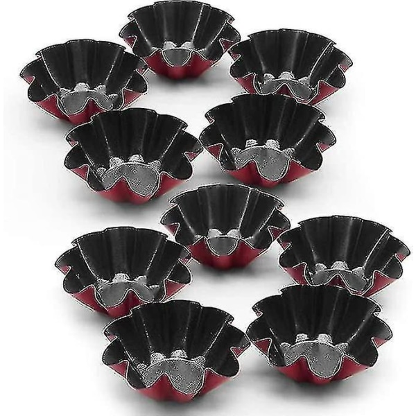 10 Pack Tart Molds, Mini Carbon Steel Cake Muffin Mold Tins