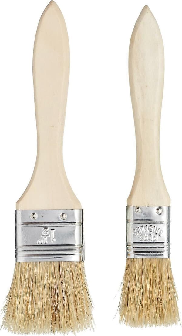Bred pensel i tre for marinering/baking (2 stk.), Brun