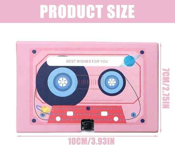 Voice Recording Cassette Tape Gift 60 Second Message Recorder Customizable Audio Greeting Card for Couples