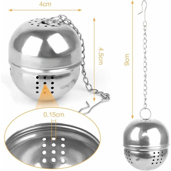 Teinfuser, 6 stk. teinfuser i rustfritt stål, tesil, te-FM-