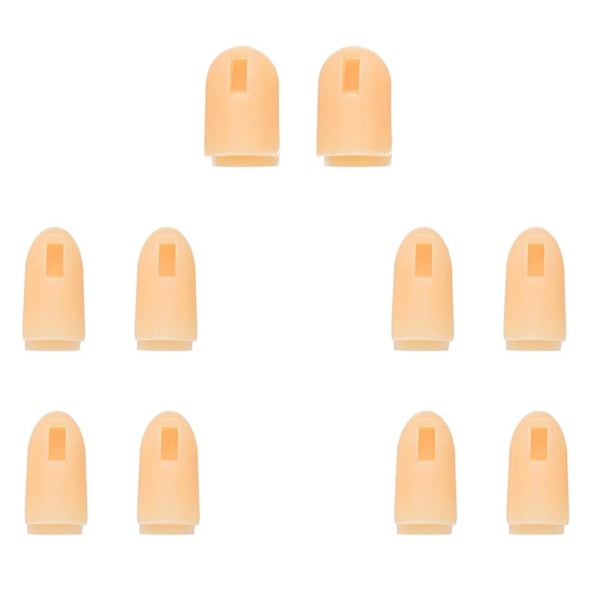 10 Pcs Accessories Replaceable Nail Tip Refill Nail Tips Plastic Training Hand Nail Flexible Hand Fake Nailflesh colour3x1.47cm