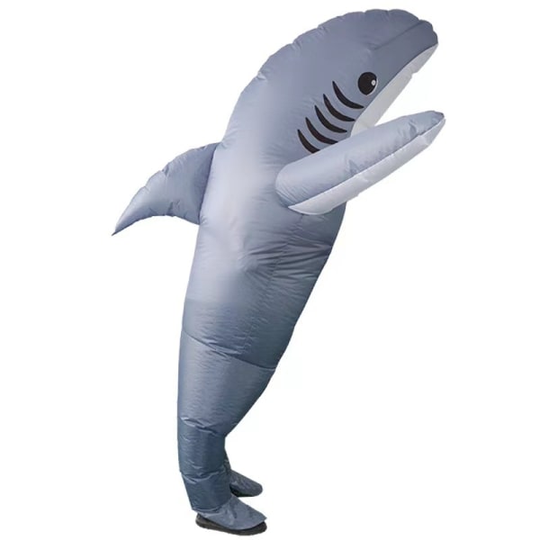 Puhallettava Shark Costume Air Blow up Jaws Jumpsuit Fancy Dress Funny Carcharias -puku Cosplay PartyAdult (150-190cm)
