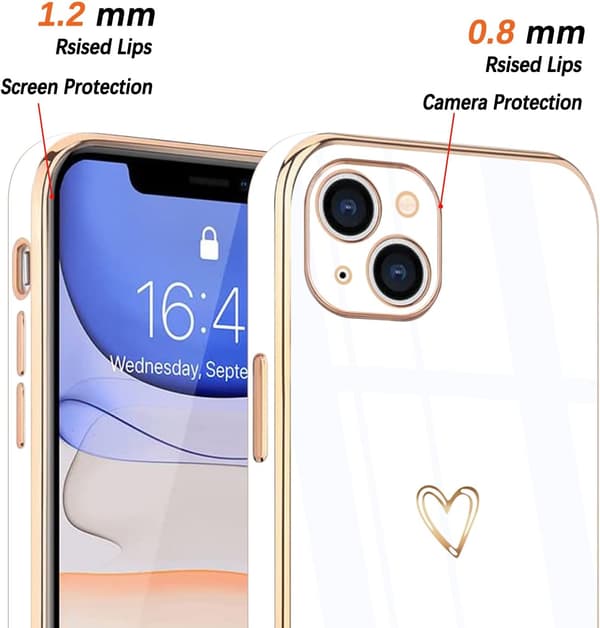 iPhone 13 Cover med sødt beskyttelse, hvid