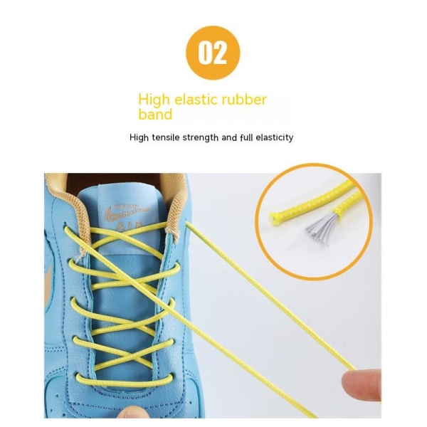 Lämplig för vuxna och barn med runda reflekterande elastiska knytfria skosnören, ljusgrå Light gray