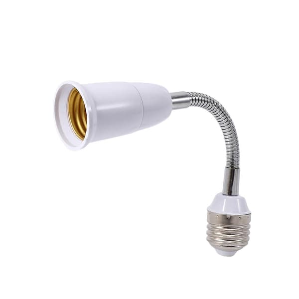 LED-lampeholder, fleksibel adapter, E27 til E27, 20 cm lang, fleksibel forlængelse
