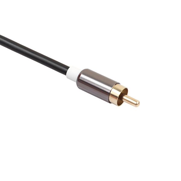 2RCA - 3,5 mm:n urosäätöliitäntä, kultapinnoitettu kuulokeliitäntä, jakaja, musta
