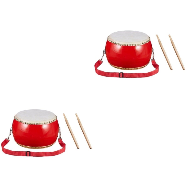 2 stk Koskind Trætromme Percussion Instrument Børnetrommelegetøj Performance Prop med pinde og St 2pcs 15X12cm