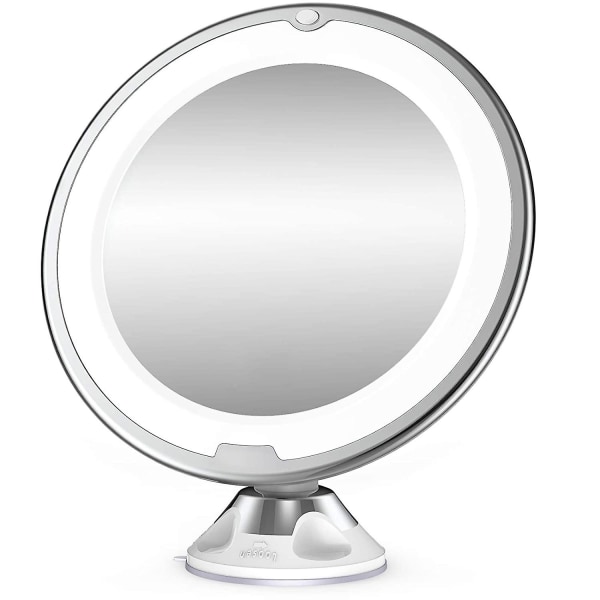 Sminkspegel 10x Förstoring Led Upplyst Sminkspegel 360 Svängbar Med Integrerad Sugkopp Rakspegel Väggspegel Förstoringsspegel