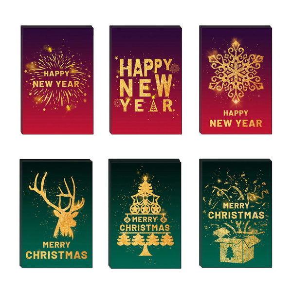 24 joulukortin set Kimaltelevia joulupostikortteja kirjekuoren sinettitarroilla Hyvää joulua lomatarvikkeita
