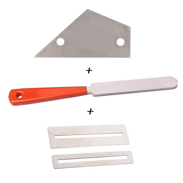 Gitarverktøysett Inkludert 1 stk Gitarfil, 1 stk Rustfritt Stål Rocker, 2 stk Gripebrettbeskyttere og 2 Slipesteiner for Gitar