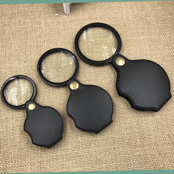 3-pack Vikbart Fickförstoringsglas, 8X Mini Vikbart Fickförstoringsglasväska för att läsa tidningar, böcker, tidskrifter, Sc