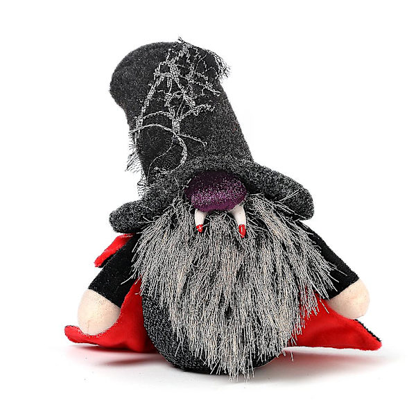 1 stk Halloween Plys Lysende Gnome Ornament Skægtet Hexe Kappe Hat Tophat