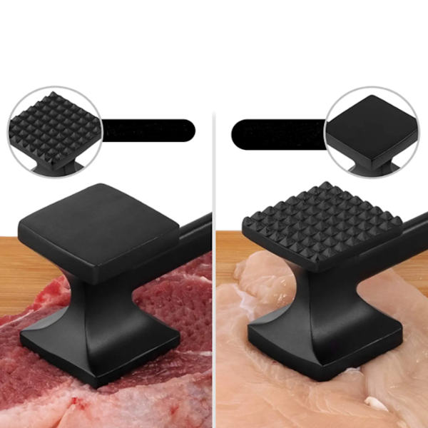 Kockens Köttmörare - Diskmaskinsäker Köksklubba för att Möra Kyckling, Nötkött, Fläsk & Nötter med Halksäkert Grepp