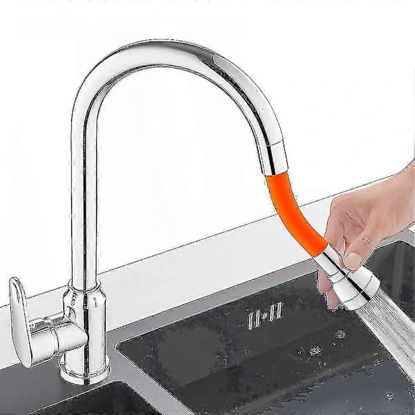 HA~Faucet Extender Universal 360° Rotatable Foam Extension Hose Removable Kitchen Faucet Sprayer Head 20cm Black