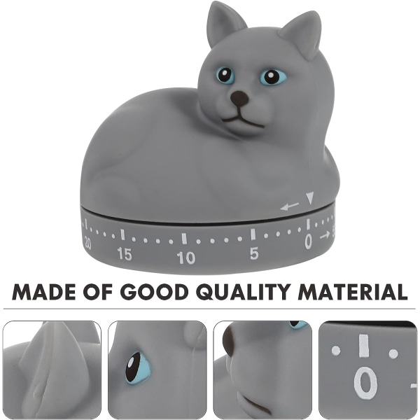 Köktimer 1 st Köksmekanisk Timer Cartoon Cat Form Timer Kök Baktimer Visuell Timer