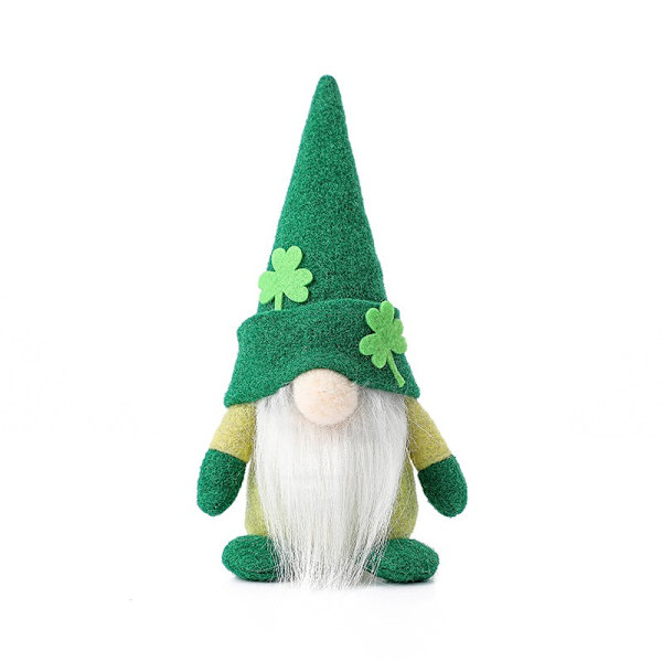 2 kpl Pyhän Patrickin päivän irlantilaisia leprechauneja, käsintehtyjä skandinaavisia maaliskuun nissejä, tonttuja, vihreitä skandinaavisia huopagnomeja