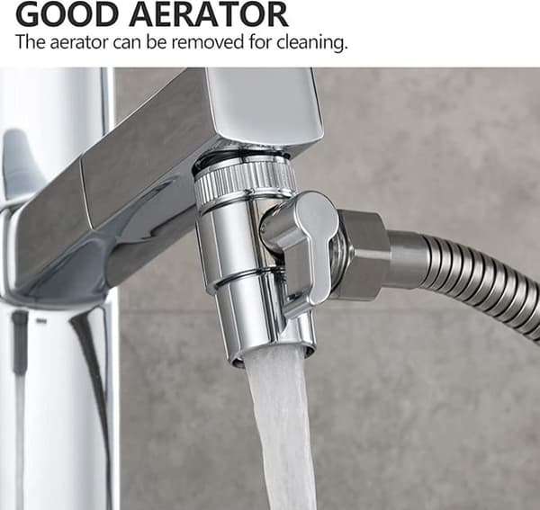 Three-way water diverter for kitchen/bathroom faucets - external water line for washing machine