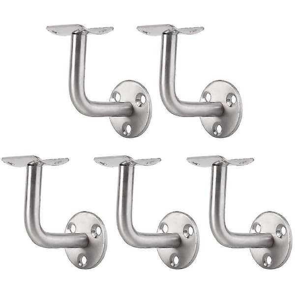 5-pack Stainless Steel Railing Support Wall Mounted Handrail Brackets Balustrade Stair Railing Holder