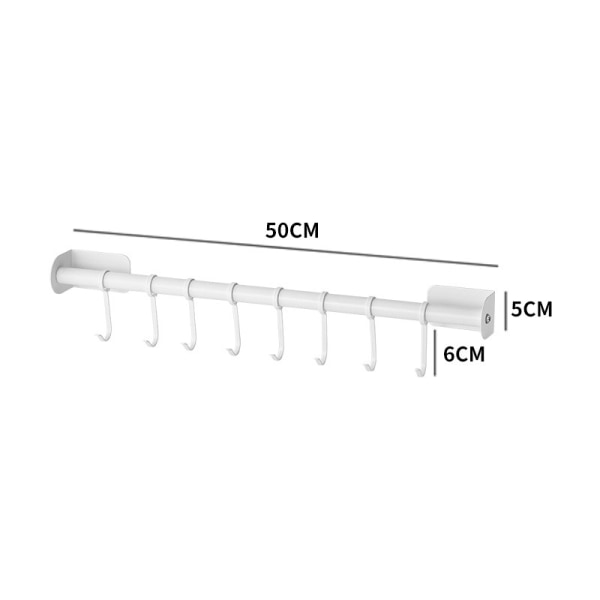 Hvid hængende stangholder 50cm