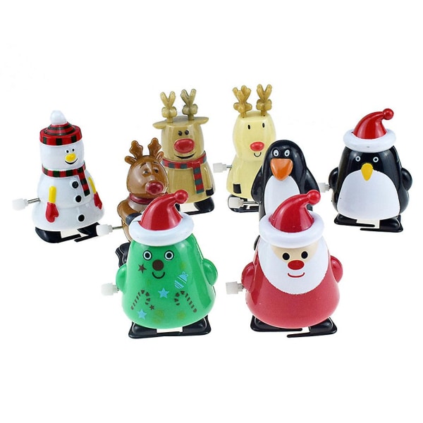 8 Pack Santa Claus Wind Up Lelut Päätä hyppäävät Lasten Joulutarvikkeet Juhla