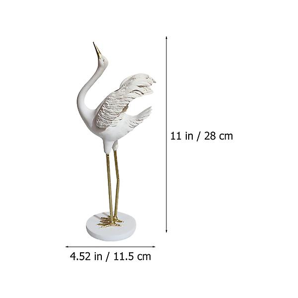 Boligdekoration Animal Desktop Ornament Miniature Havefigurer Crane Figure Crane Figure28X11. 28X11.5X10cm