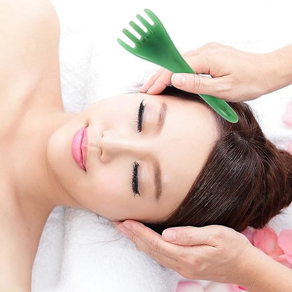 2 st Gua Sha Ansiktsmassageverktyg Fem Klor Ansiktskrapa Huvudmassagekam Skrapbräda Pinnar Hudvårdsmassagerare