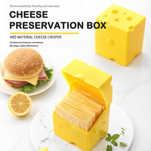 Flip Top Container for Sliced Cheese, Large Capacity Cheese Slice Container, Housewarming Gift