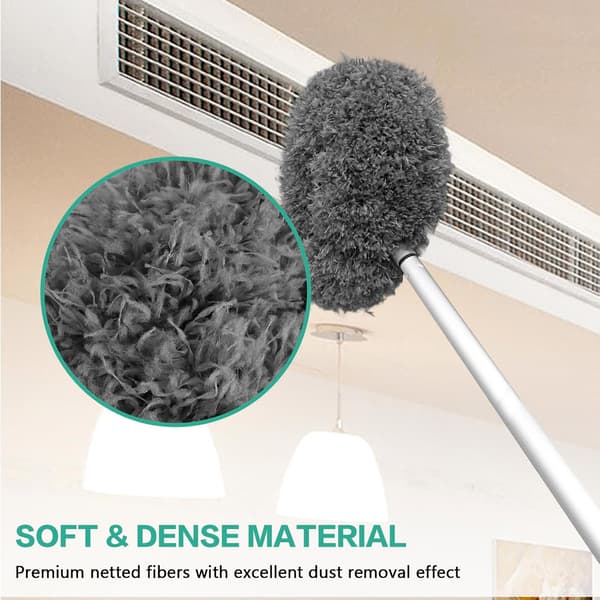 Ceiling Fan Cleaner Duster Reusable Microfiber Ceiling Fan Blade Cleaner Detachable Duster with Extension Pole Adjustable from 33 to 140 cm