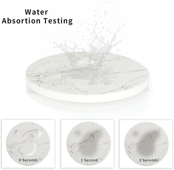 Coasters - Set of 6 Coasters - Absorbent Coasters - Non-Slip Bottom - Quick Water Absorption - Marble Pattern