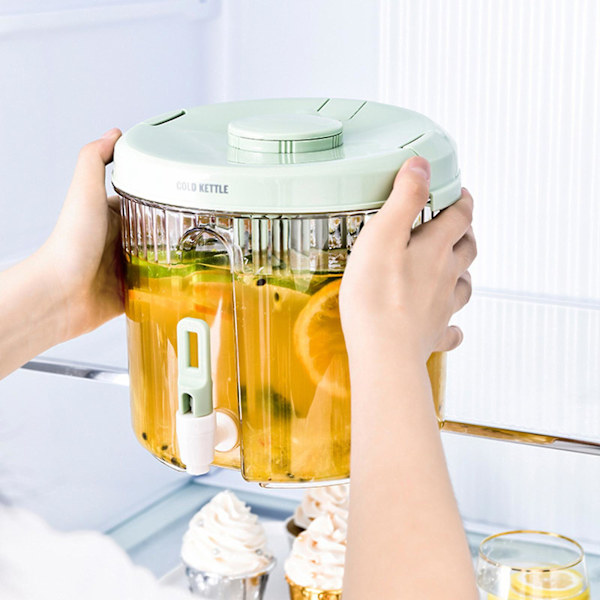 4L Stor Kapacitet Plastik Drikkedispenser, Drikkedispenser Med Hane Is Limonade Juice Beholder