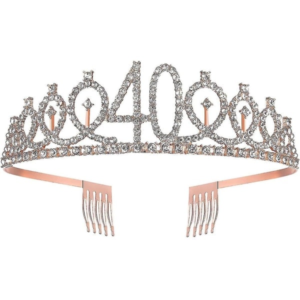 Kvinnor 40-årsdag Skärp Tiara Krona 40 & Fabulous Axelband Tiara Party Tillbehör Kit null none